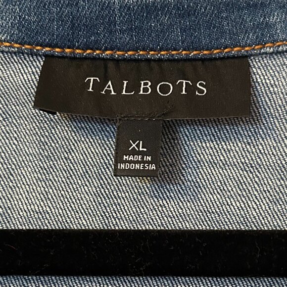 Talbots Ladies Stretch Peplum Denim Jacket, Size XL - Picture 3 of 4